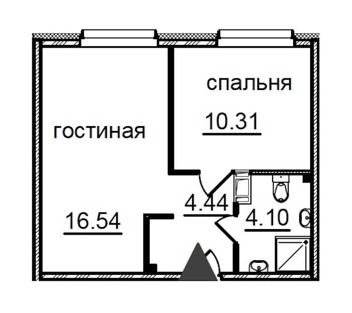 Однокомнатная квартира в : площадь 35.39 м2 , этаж: 4 – купить в Санкт-Петербурге