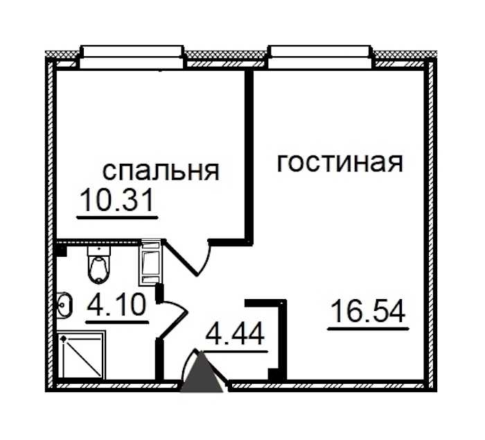 Однокомнатная квартира в : площадь 35.39 м2 , этаж: 6 – купить в Санкт-Петербурге