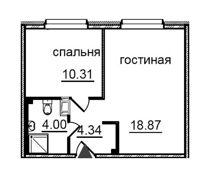 Однокомнатная квартира в : площадь 37.52 м2 , этаж: 4 - 14 – купить в Санкт-Петербурге