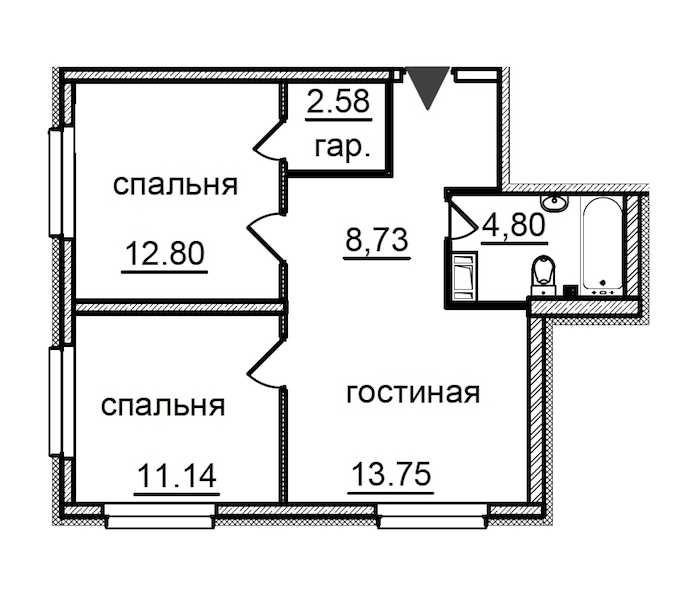 Двухкомнатная квартира в : площадь 53.8 м2 , этаж: 21 – купить в Санкт-Петербурге