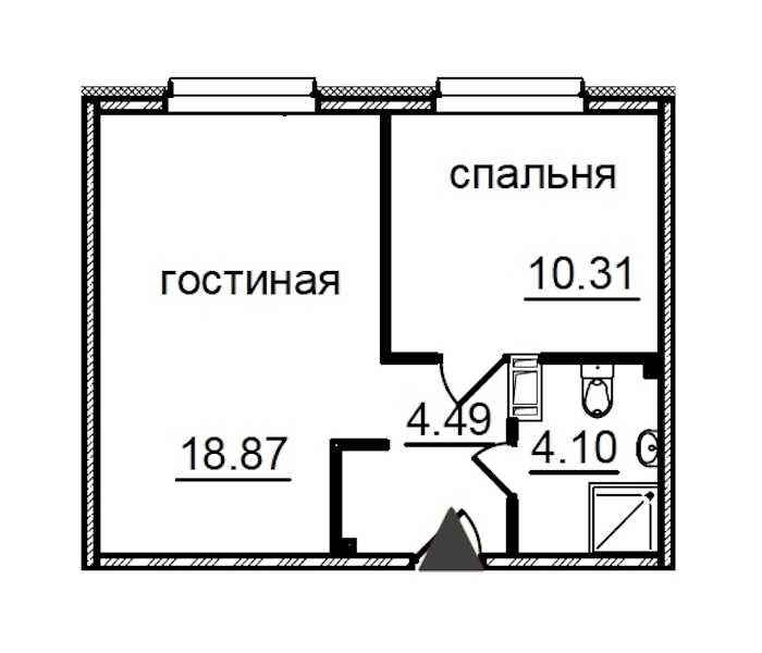 Однокомнатная квартира в : площадь 37.77 м2 , этаж: 8 – купить в Санкт-Петербурге