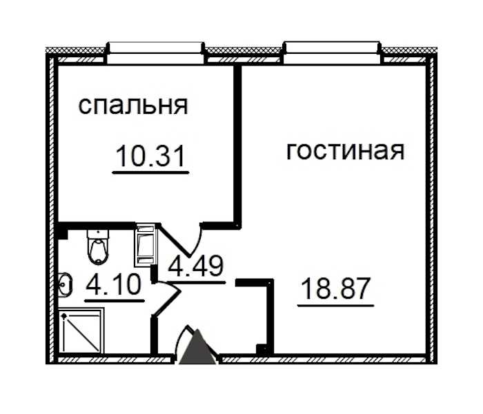 Однокомнатная квартира в : площадь 37.77 м2 , этаж: 8 – купить в Санкт-Петербурге