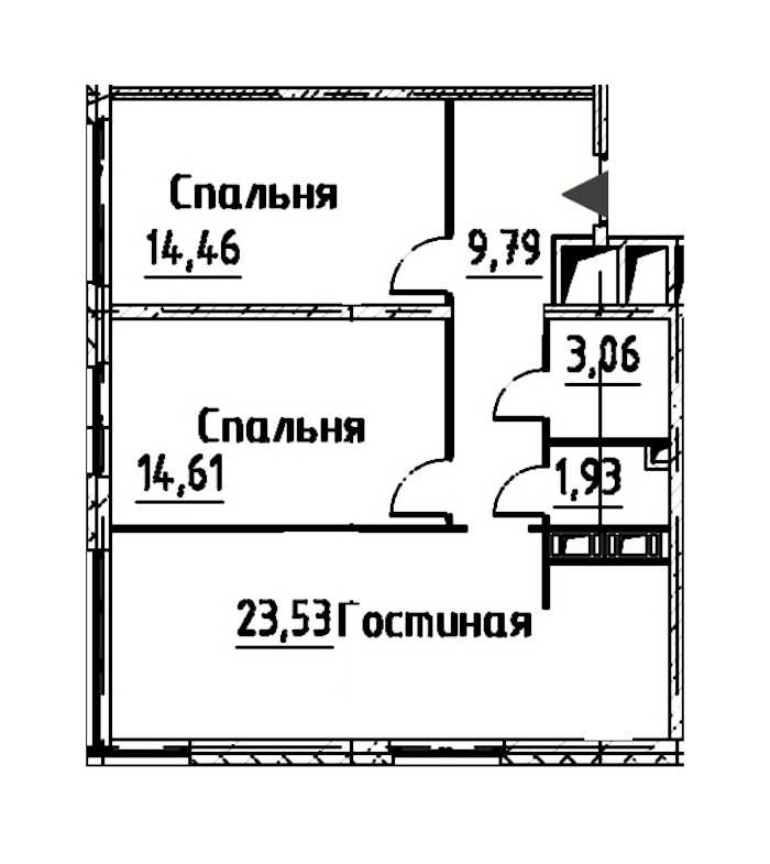 Двухкомнатная квартира в : площадь 67.38 м2 , этаж: 22 – купить в Санкт-Петербурге