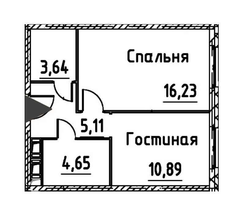 Двухкомнатная квартира в : площадь 40.52 м2 , этаж: 21 – купить в Санкт-Петербурге