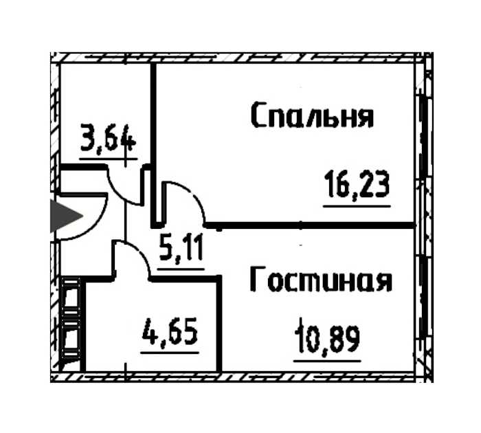 Двухкомнатная квартира в : площадь 40.52 м2 , этаж: 23 – купить в Санкт-Петербурге