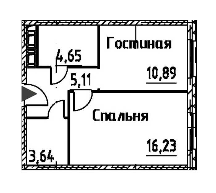 Двухкомнатная квартира в : площадь 40.52 м2 , этаж: 24 – купить в Санкт-Петербурге