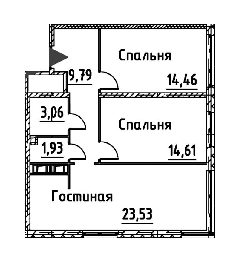 Двухкомнатная квартира в : площадь 67.38 м2 , этаж: 21 – купить в Санкт-Петербурге