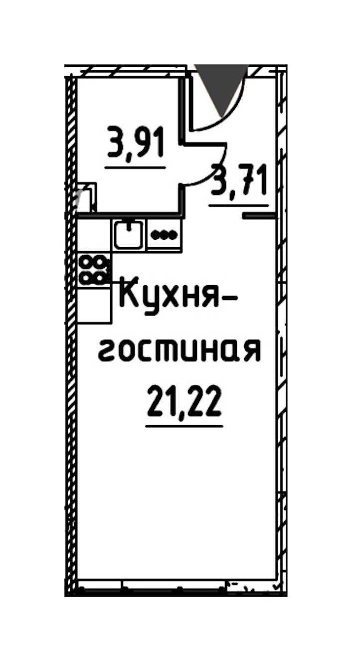 Студия в : площадь 28.15 м2 , этаж: 19 – купить в Санкт-Петербурге