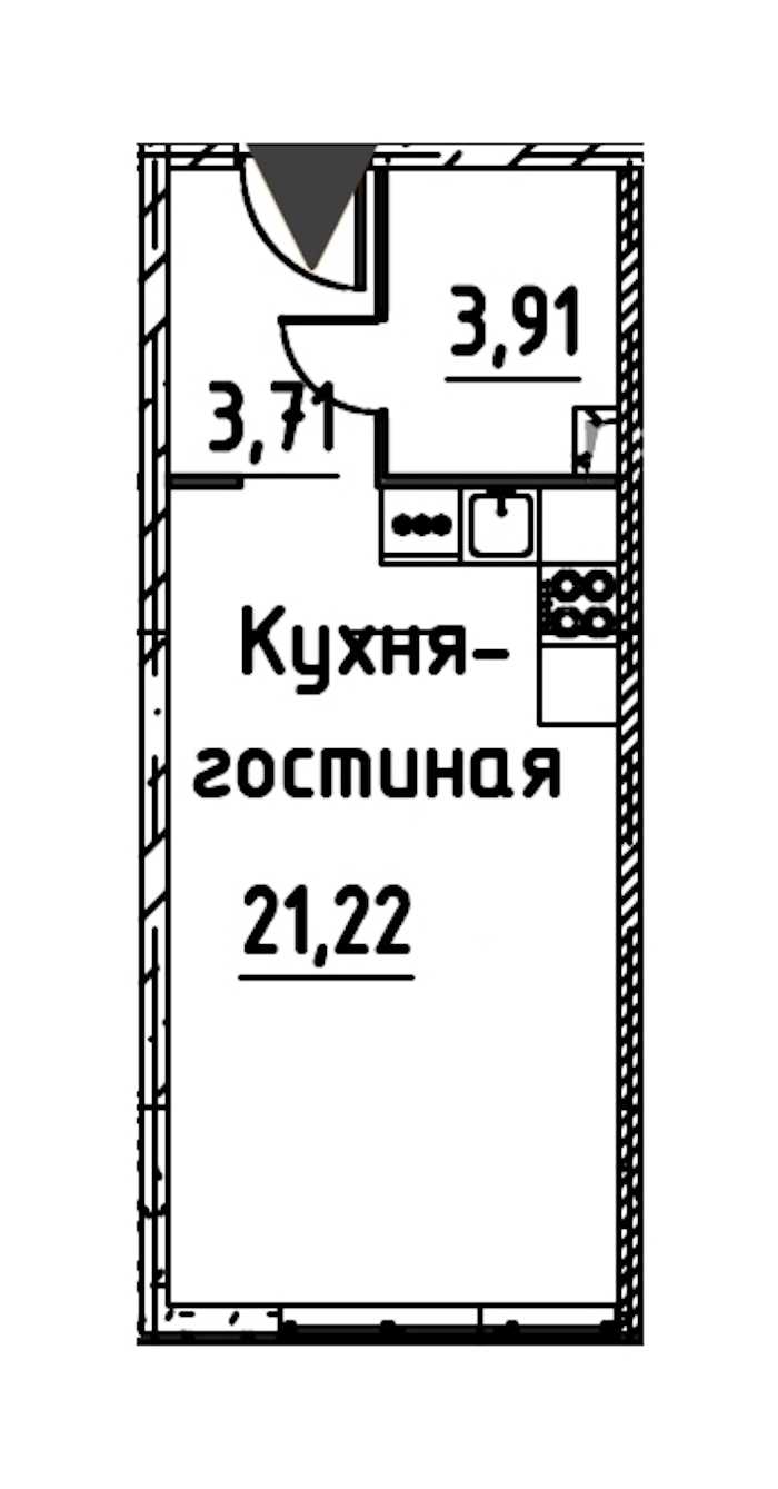 Студия в : площадь 28.15 м2 , этаж: 20 – купить в Санкт-Петербурге