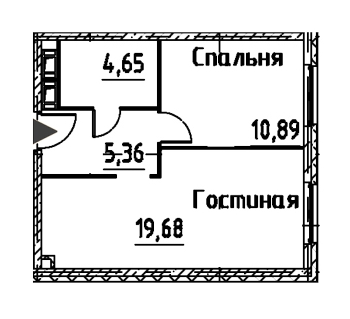 Двухкомнатная квартира в : площадь 40.58 м2 , этаж: 23 – купить в Санкт-Петербурге