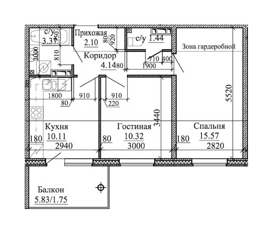 Двухкомнатная квартира в : площадь 48.8 м2 , этаж: 4 – купить в Санкт-Петербурге