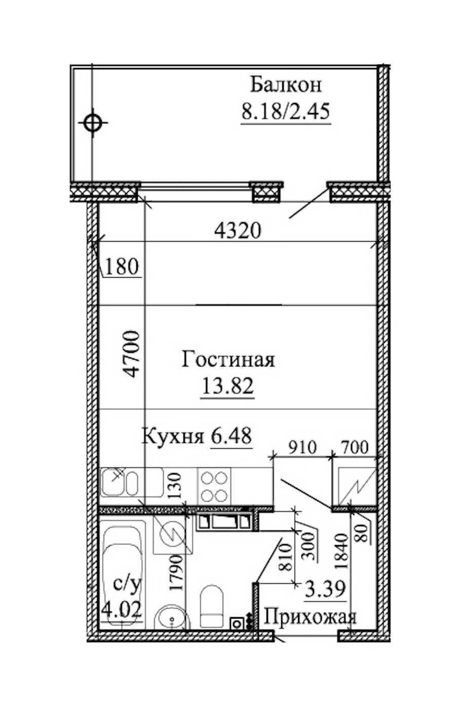 Студия в : площадь 30.16 м2 , этаж: 3 – купить в Санкт-Петербурге