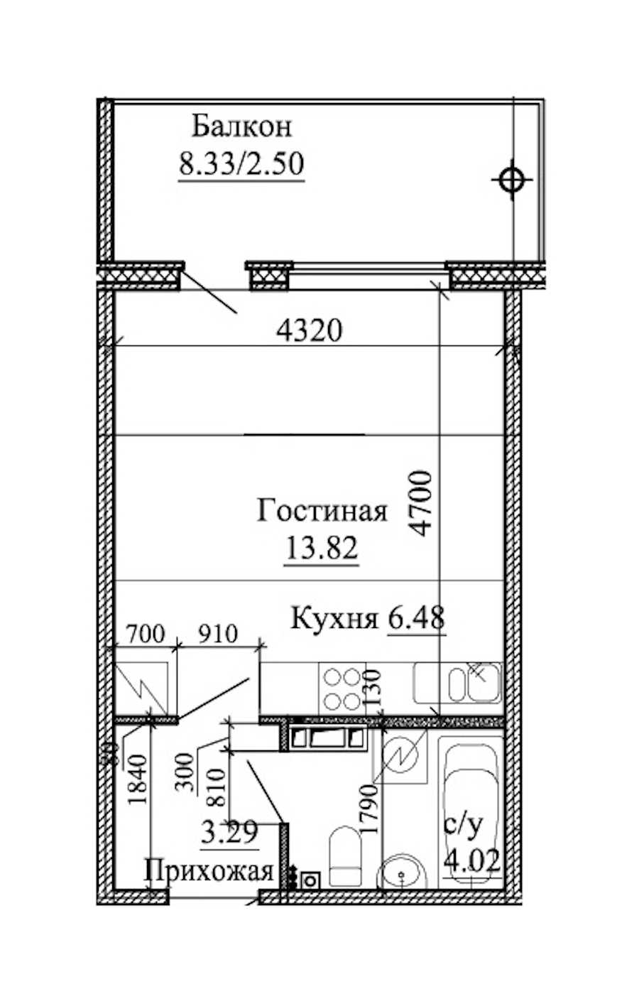 Студия в : площадь 30.11 м2 , этаж: 2 – купить в Санкт-Петербурге