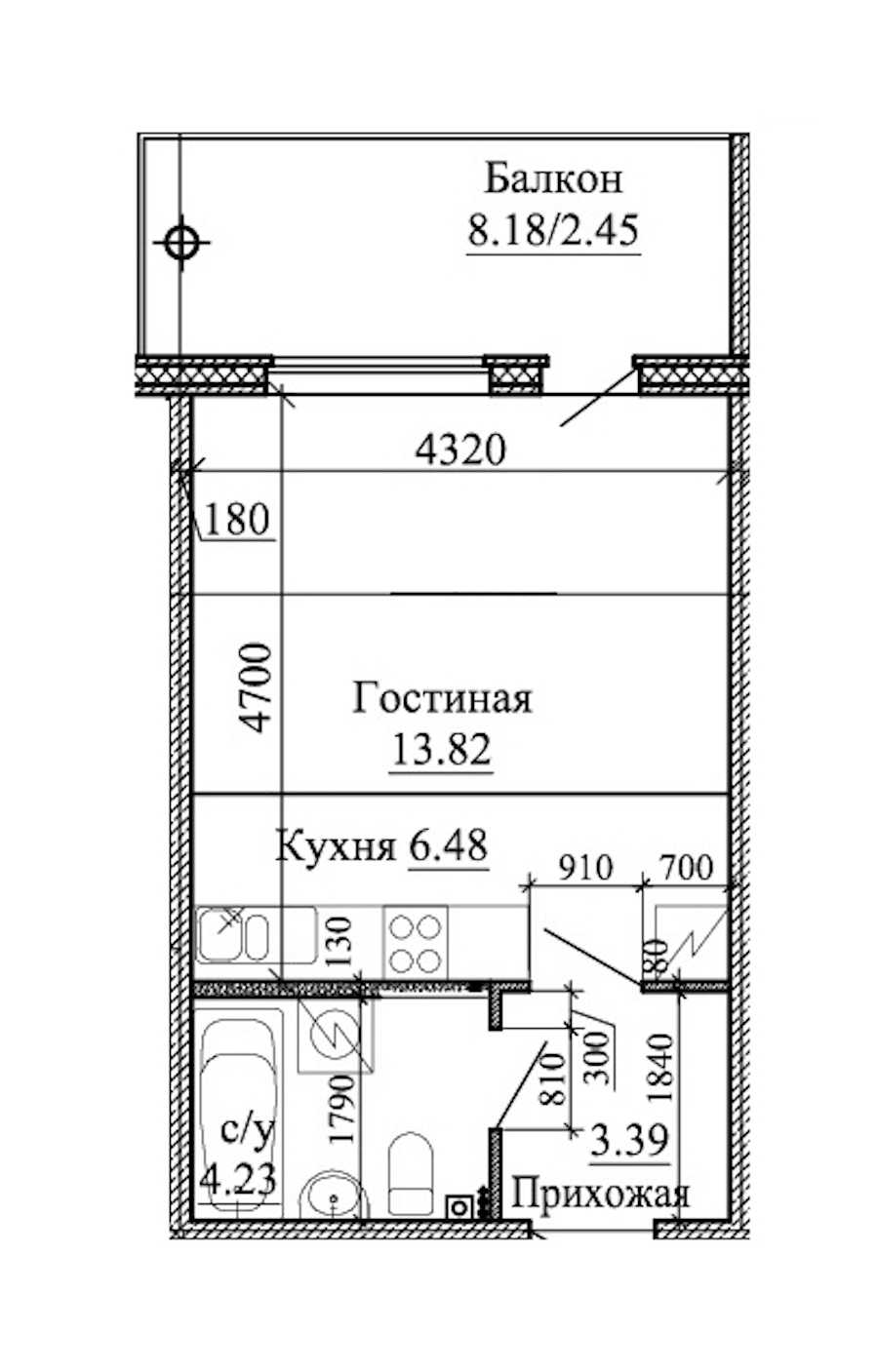 Студия в : площадь 30.37 м2 , этаж: 1 – купить в Санкт-Петербурге