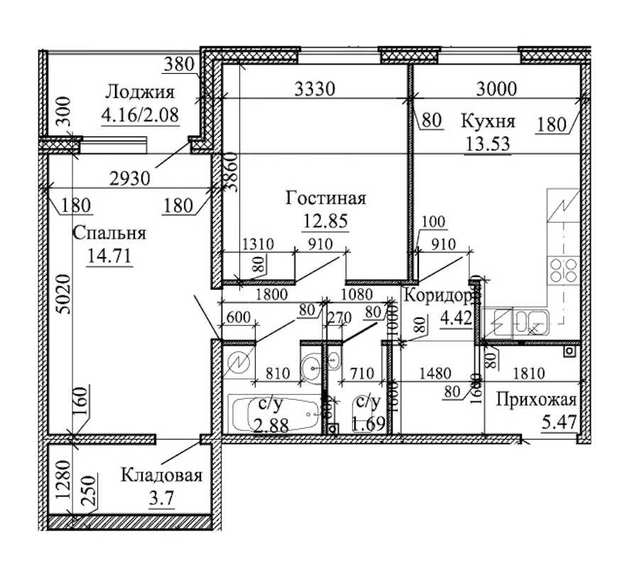 Двухкомнатная квартира в : площадь 61.33 м2 , этаж: 1 – купить в Санкт-Петербурге