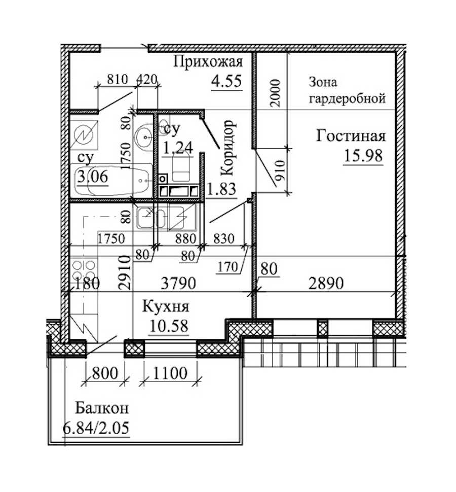 Однокомнатная квартира в : площадь 39.29 м2 , этаж: 5 – купить в Санкт-Петербурге