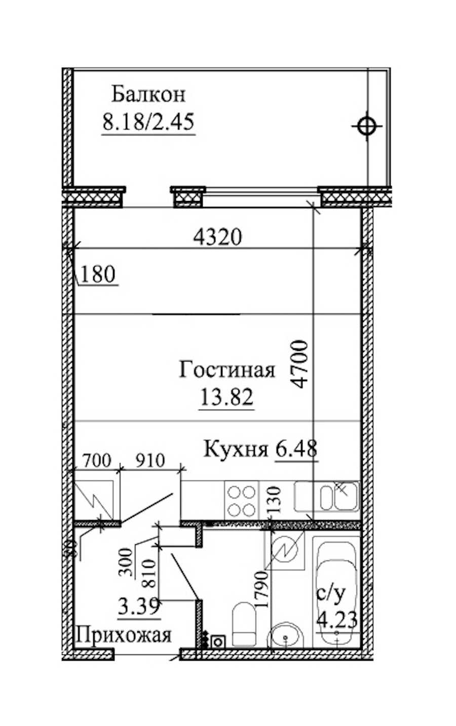 Студия в : площадь 30.37 м2 , этаж: 1 – купить в Санкт-Петербурге