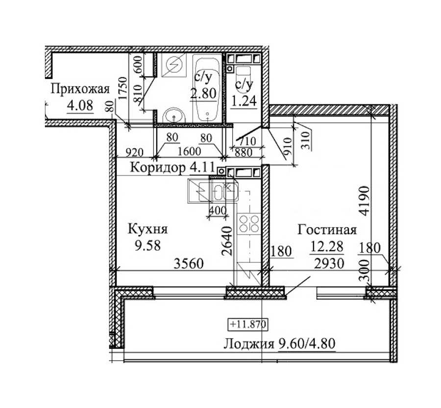 Однокомнатная квартира в : площадь 38.89 м2 , этаж: 5 – купить в Санкт-Петербурге