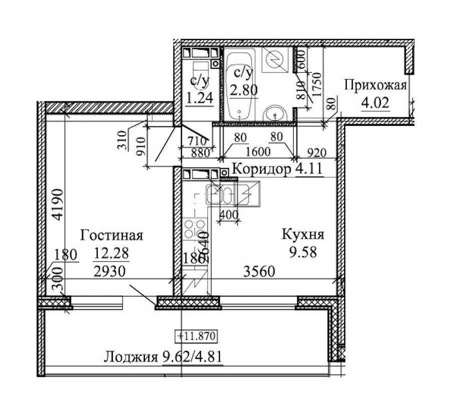 Однокомнатная квартира в : площадь 38.84 м2 , этаж: 5 – купить в Санкт-Петербурге
