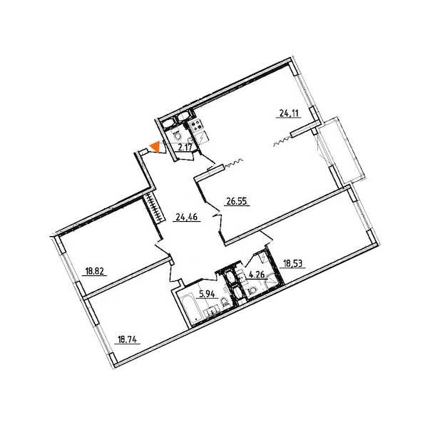 Четырехкомнатная квартира в Лидер Групп: площадь 144.9 м2 , этаж: 19 – купить в Санкт-Петербурге