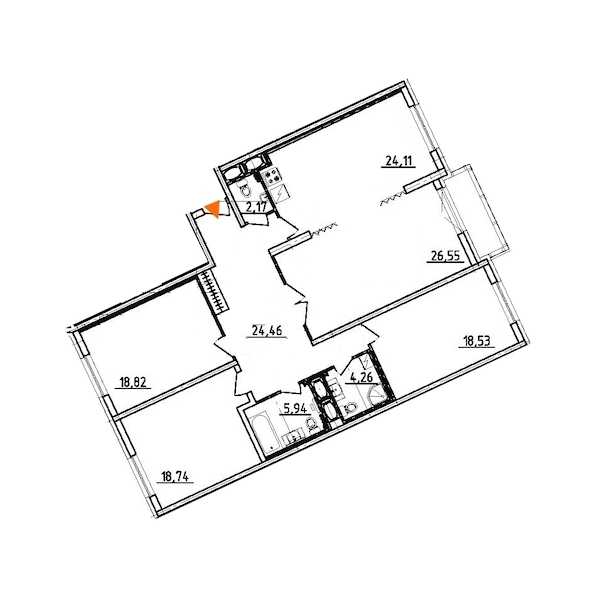Четырехкомнатная квартира в : площадь 145.2 м2 , этаж: 15 – купить в Санкт-Петербурге
