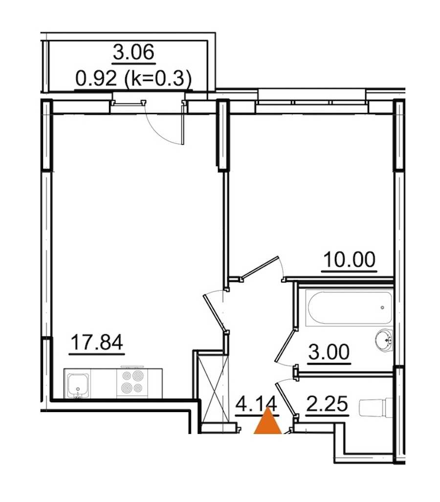 Однокомнатная квартира в Лидер Групп: площадь 38.15 м2 , этаж: 2 – купить в Санкт-Петербурге