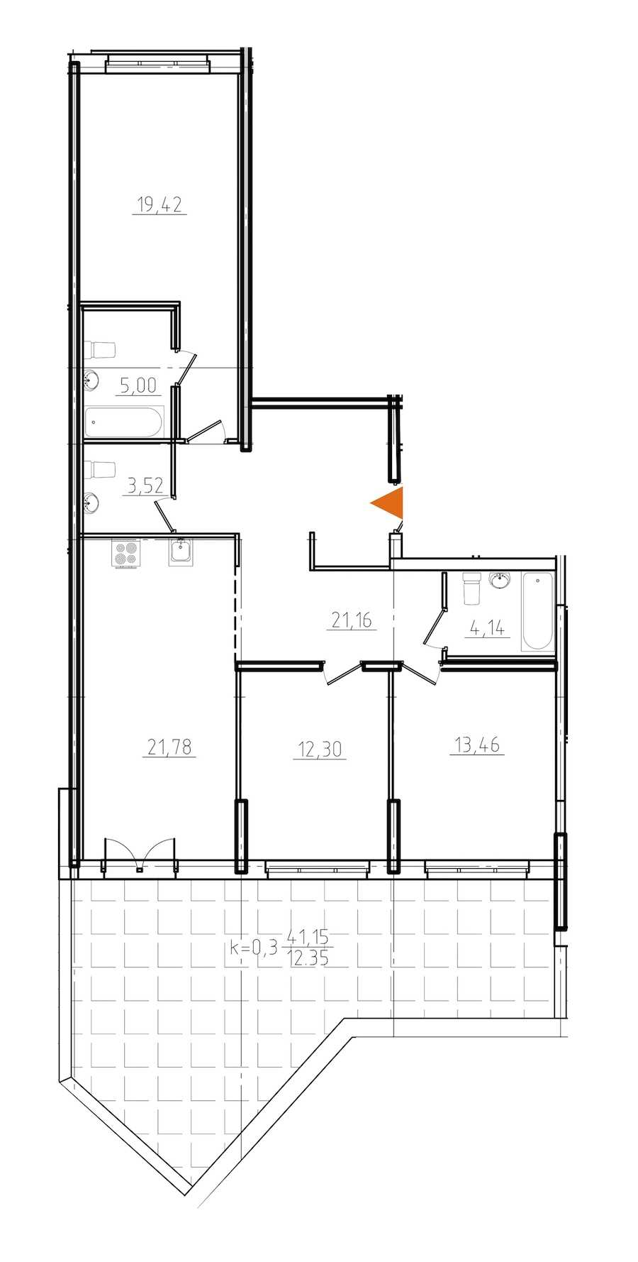 Трехкомнатная квартира в : площадь 113.13 м2 , этаж: 3 – купить в Санкт-Петербурге