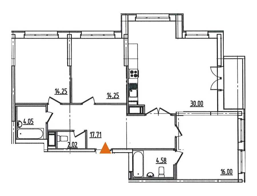 Трехкомнатная квартира в : площадь 104.82 м2 , этаж: 8 – купить в Санкт-Петербурге