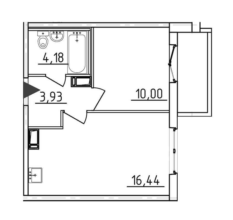 Однокомнатная квартира в : площадь 36.47 м2 , этаж: 3 - 12 – купить в Санкт-Петербурге