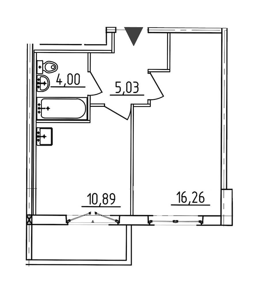 Однокомнатная квартира в : площадь 37.33 м2 , этаж: 2 – купить в Санкт-Петербурге