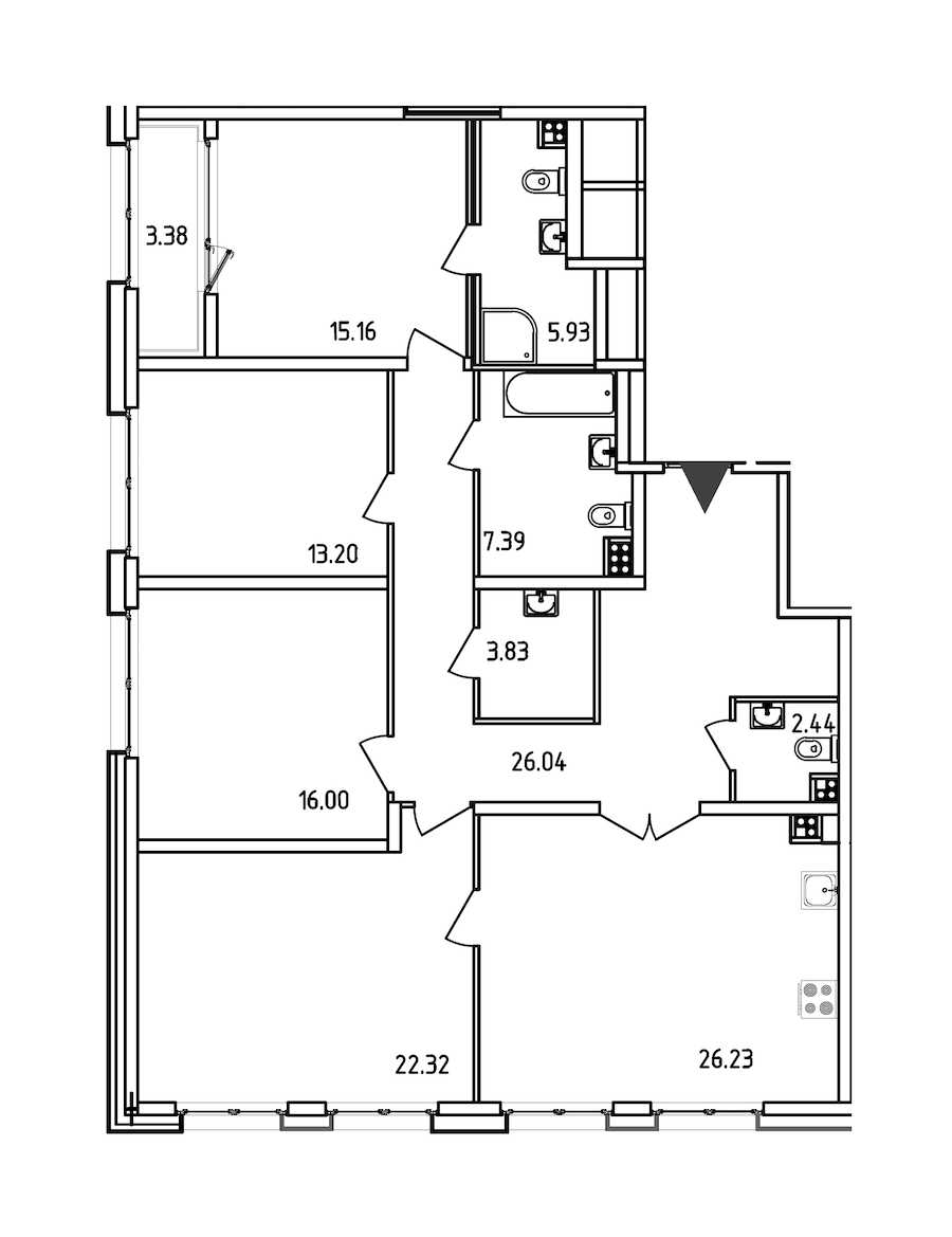 Четырехкомнатная квартира в : площадь 140.23 м2 , этаж: 6 – купить в Санкт-Петербурге