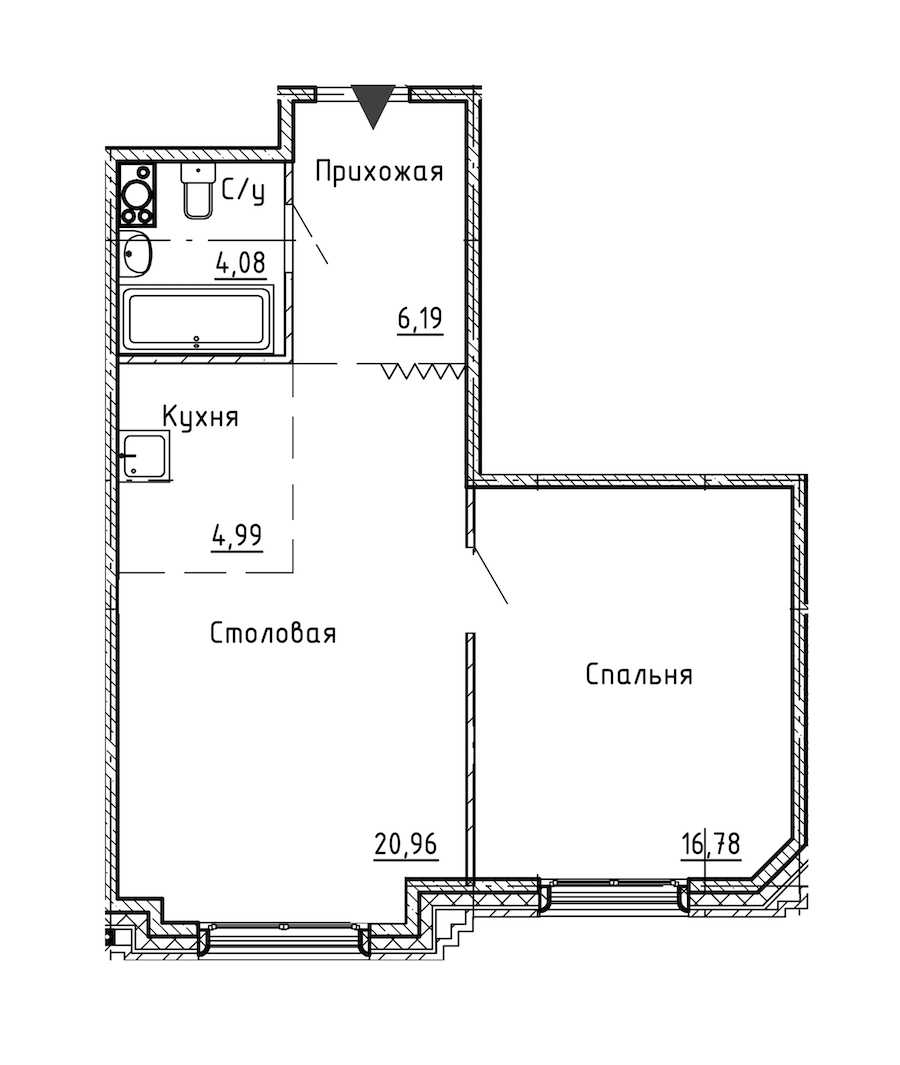 Однокомнатная квартира в : площадь 53 м2 , этаж: 3 - 5 – купить в Санкт-Петербурге