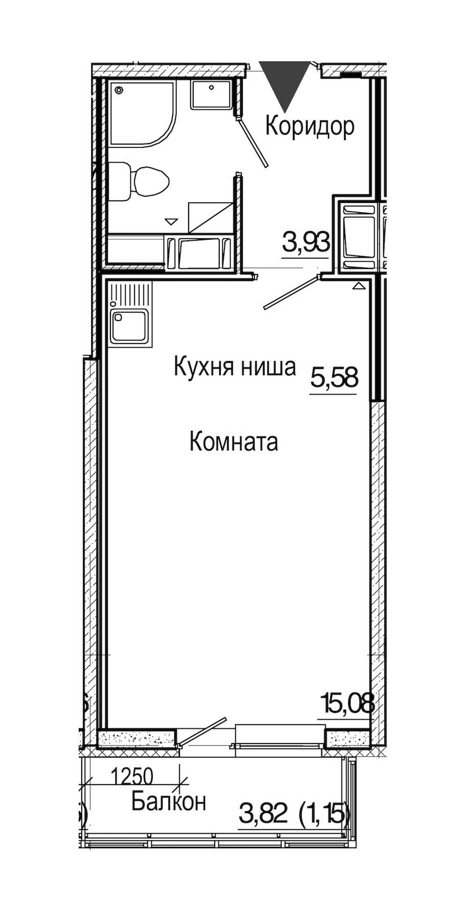 Студия в : площадь 28.93 м2 , этаж: 8 – купить в Санкт-Петербурге