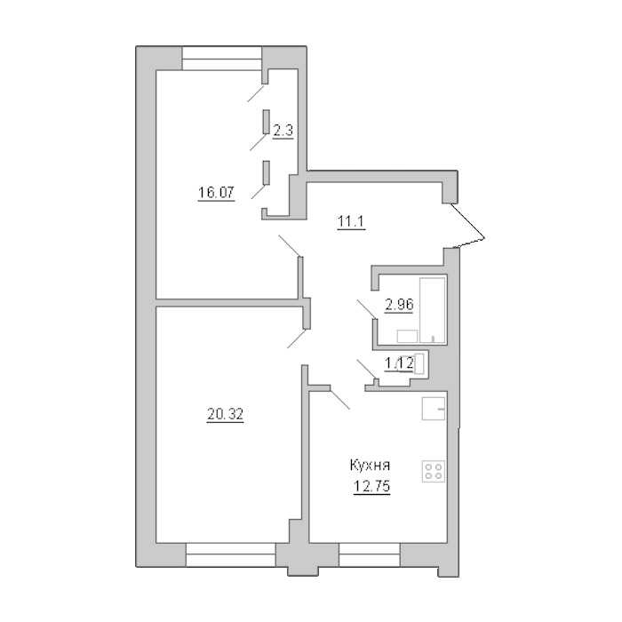 Двухкомнатная квартира в Л1: площадь 76.3 м2 , этаж: 1 – купить в Санкт-Петербурге