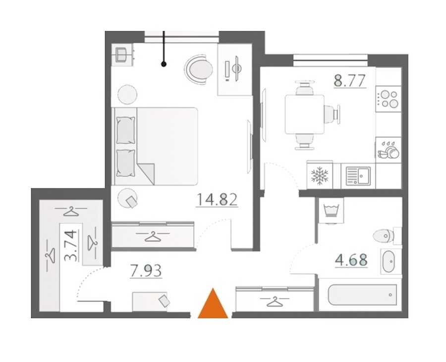 Однокомнатная квартира в : площадь 39.94 м2 , этаж: 1 – купить в Санкт-Петербурге