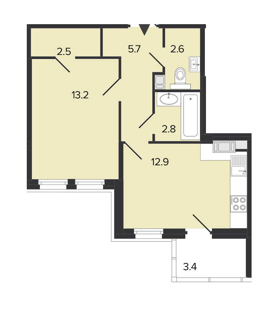 Однокомнатная квартира в : площадь 39.7 м2 , этаж: 5 – купить в Санкт-Петербурге